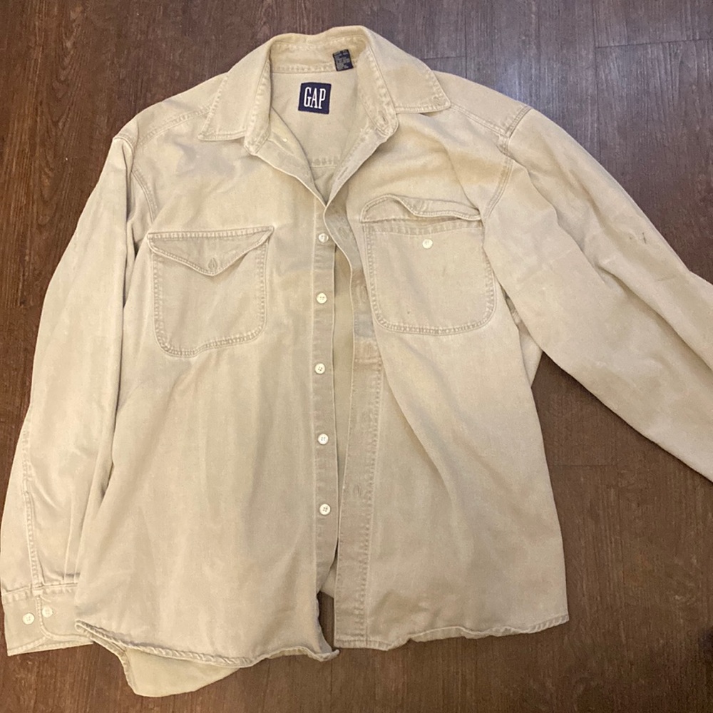 Khaki flannel shirt